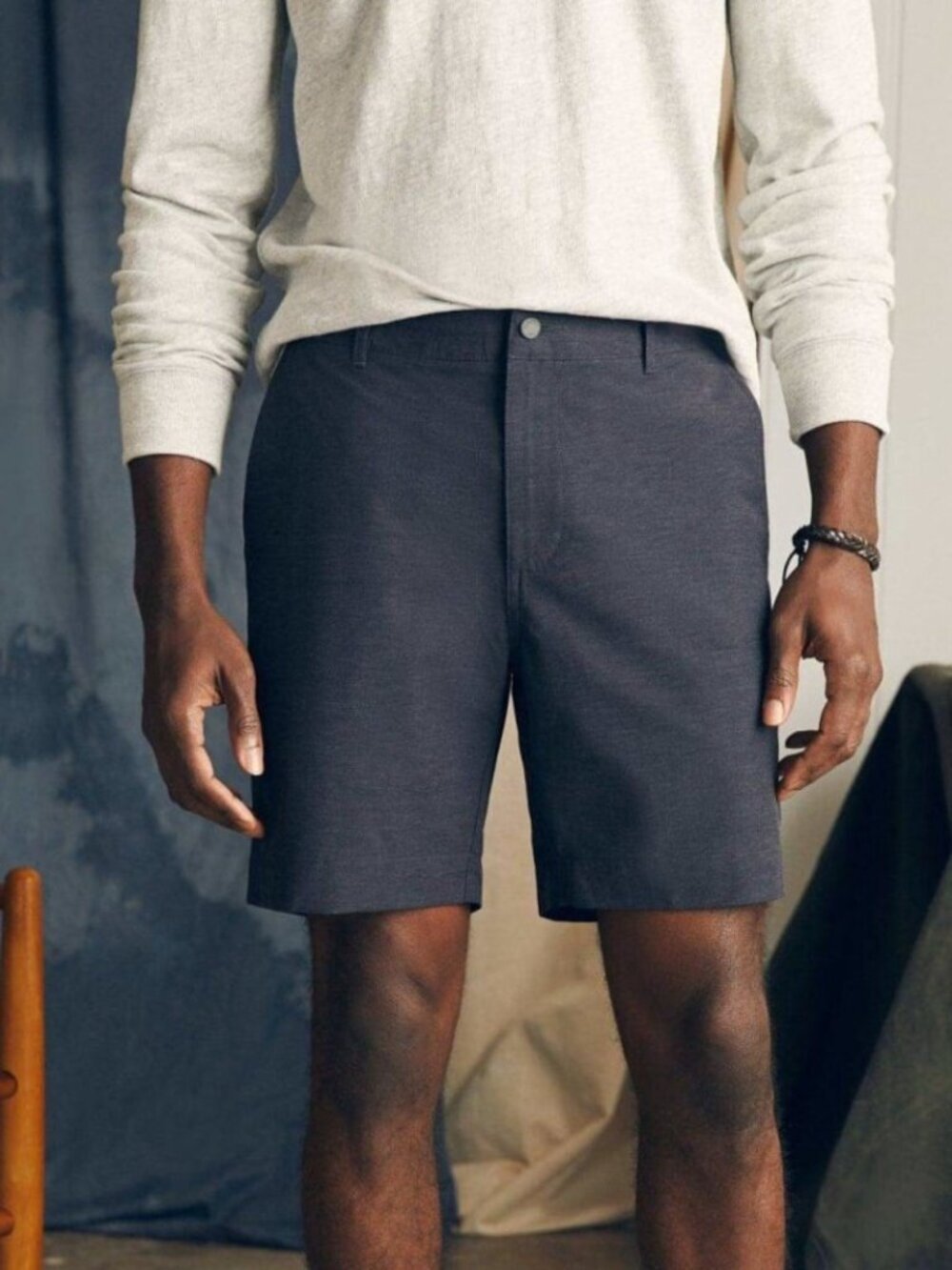 Faherty Men's All Day Shorts Heathered Charcoal Gray Sz 42